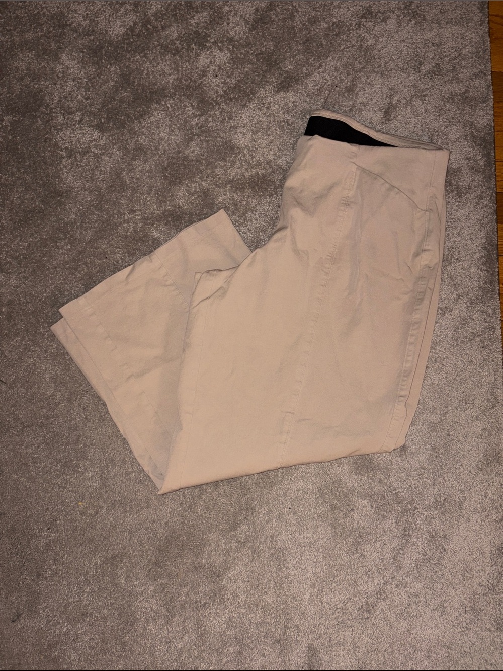Women’s High Rise Wide Leg Pixie Pants in Light Tan